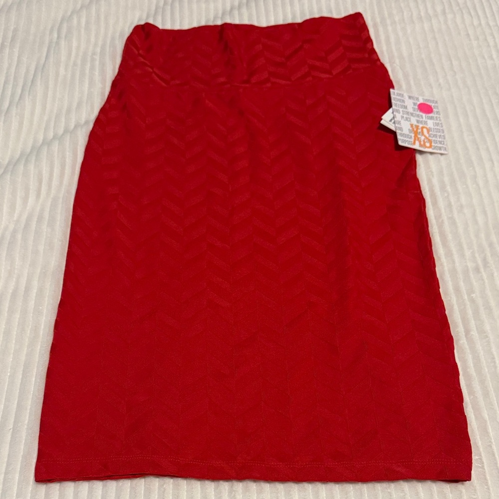LuLaRoe Red Chevron Pencil Skirt Multipurpose!